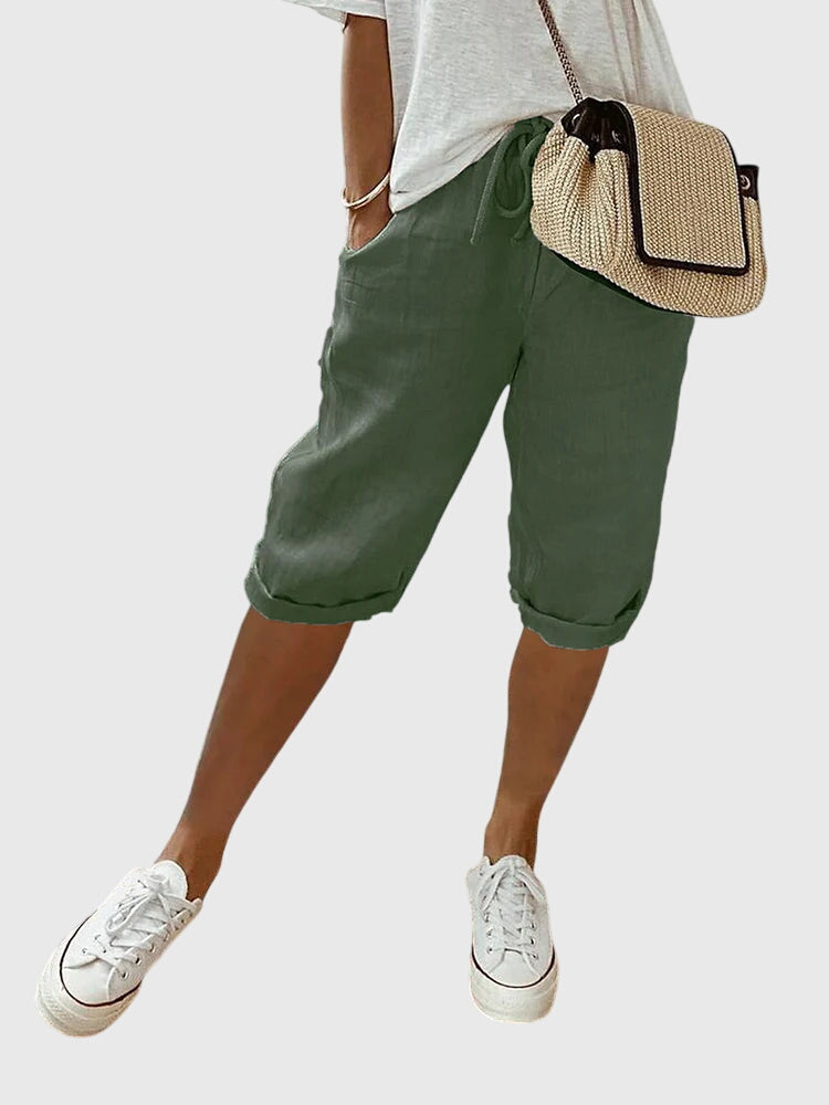 Elinor | Relaxed Drawstring Capri Pants