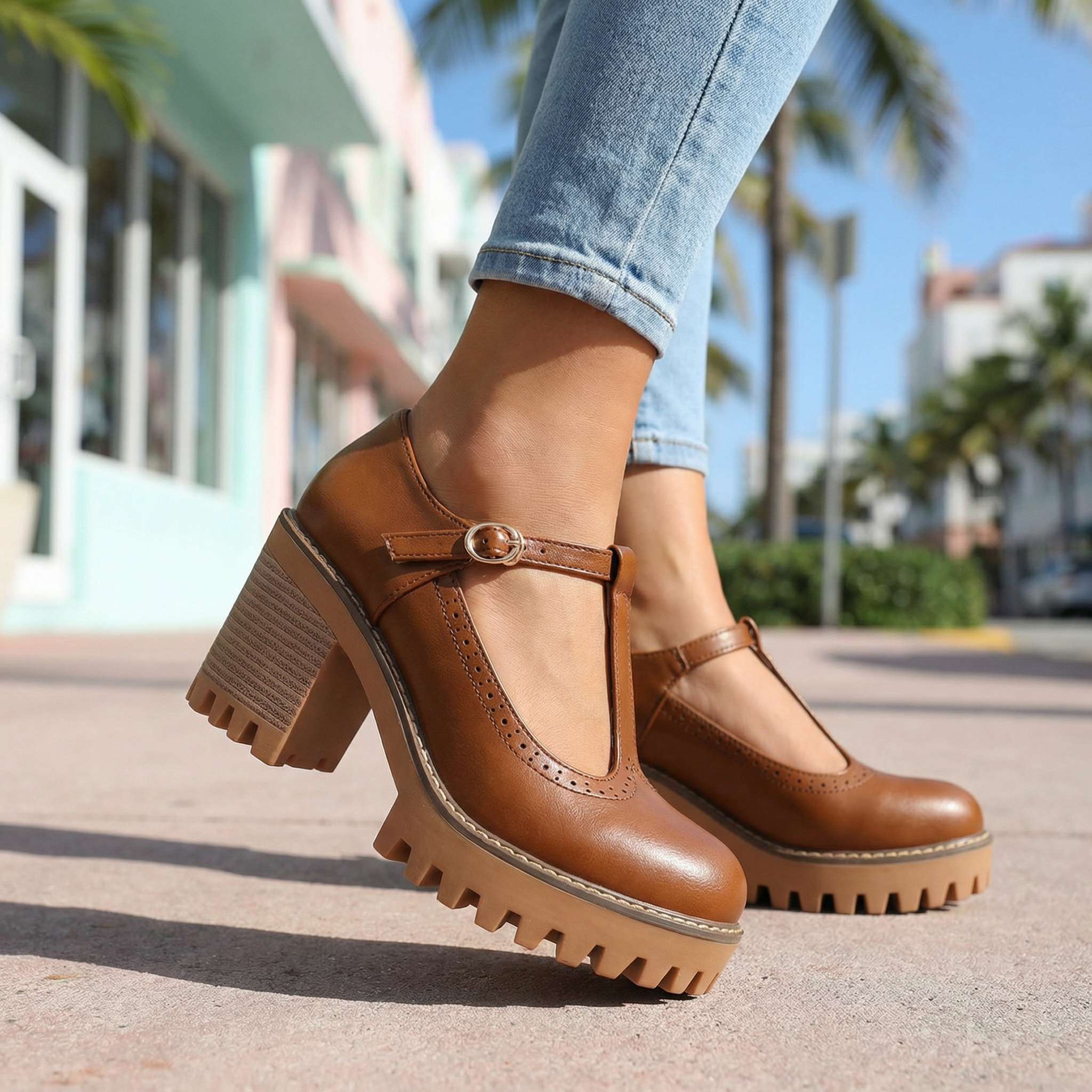 Jasmine | T-Strap Mary Jane Heels