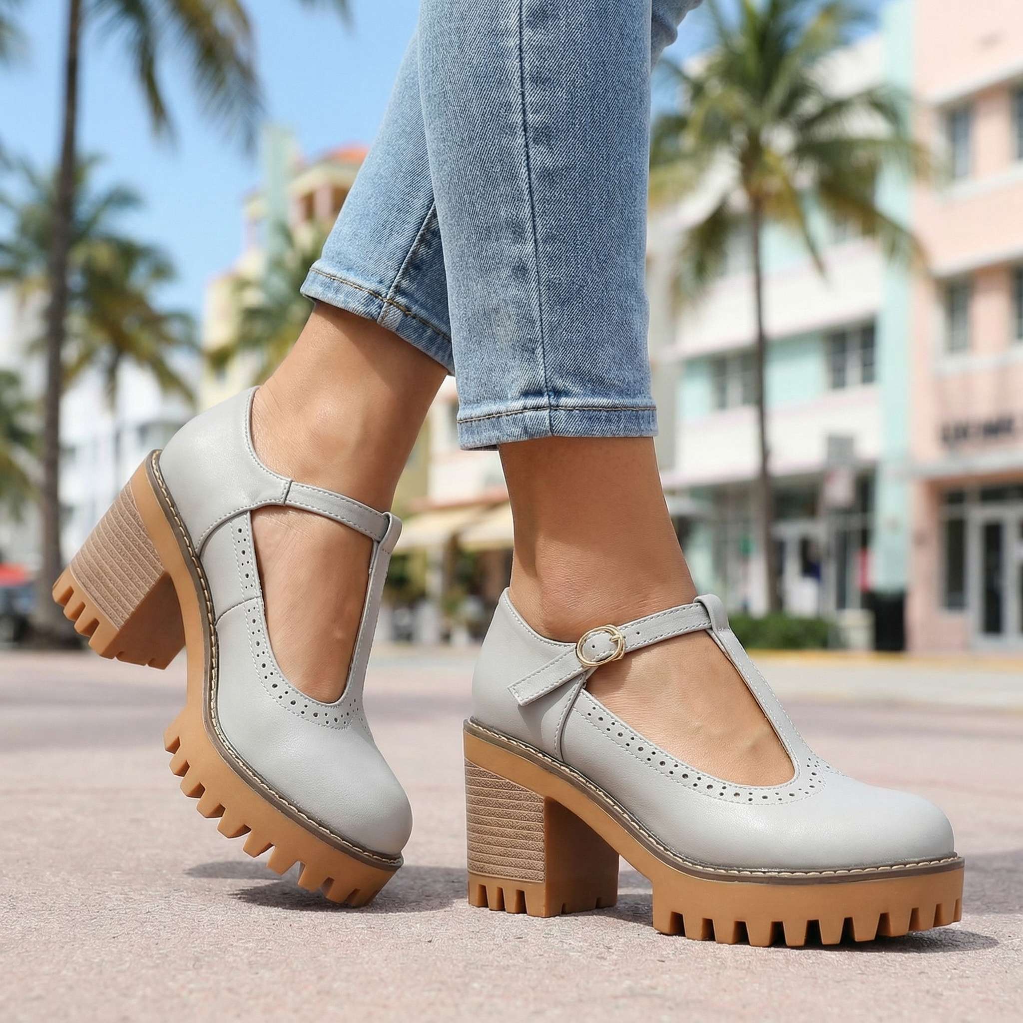 Jasmine | T-Strap Mary Jane Heels