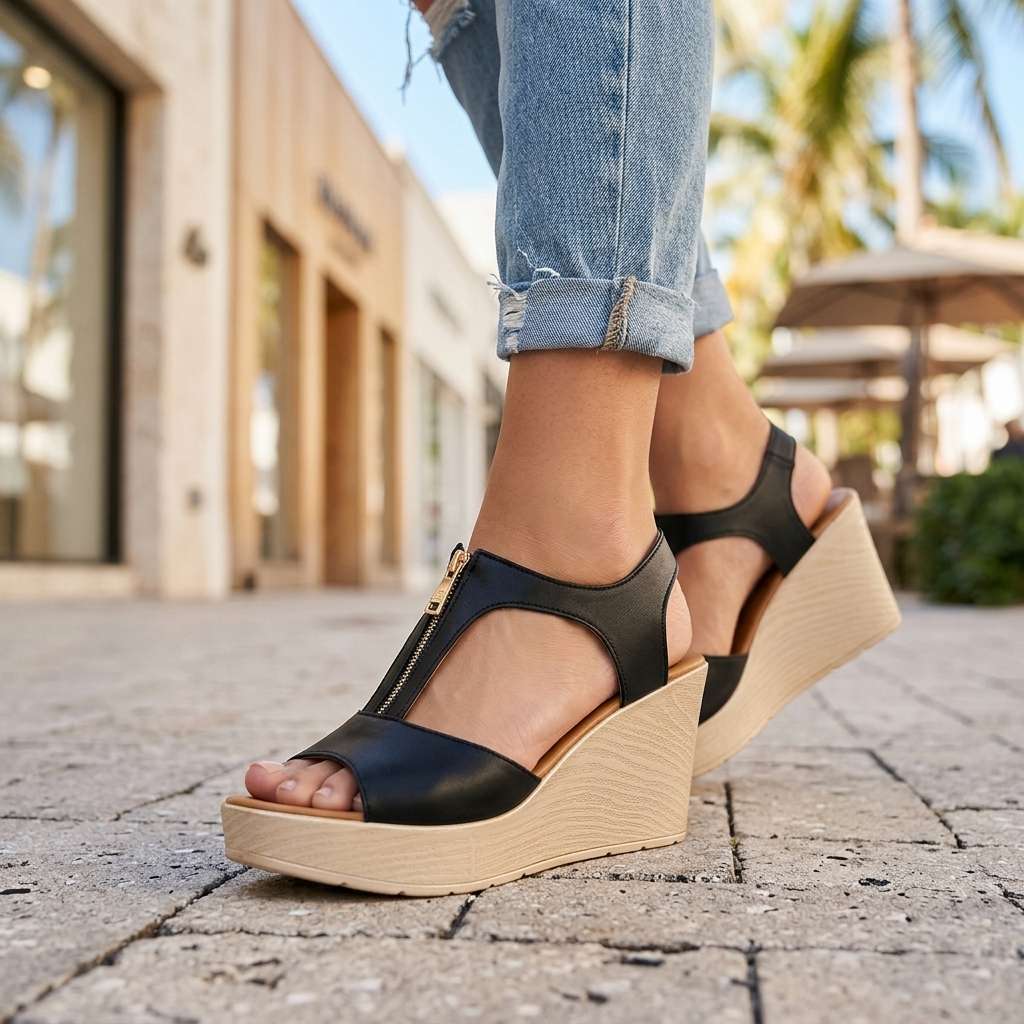 Evalyn | Zipper Heels