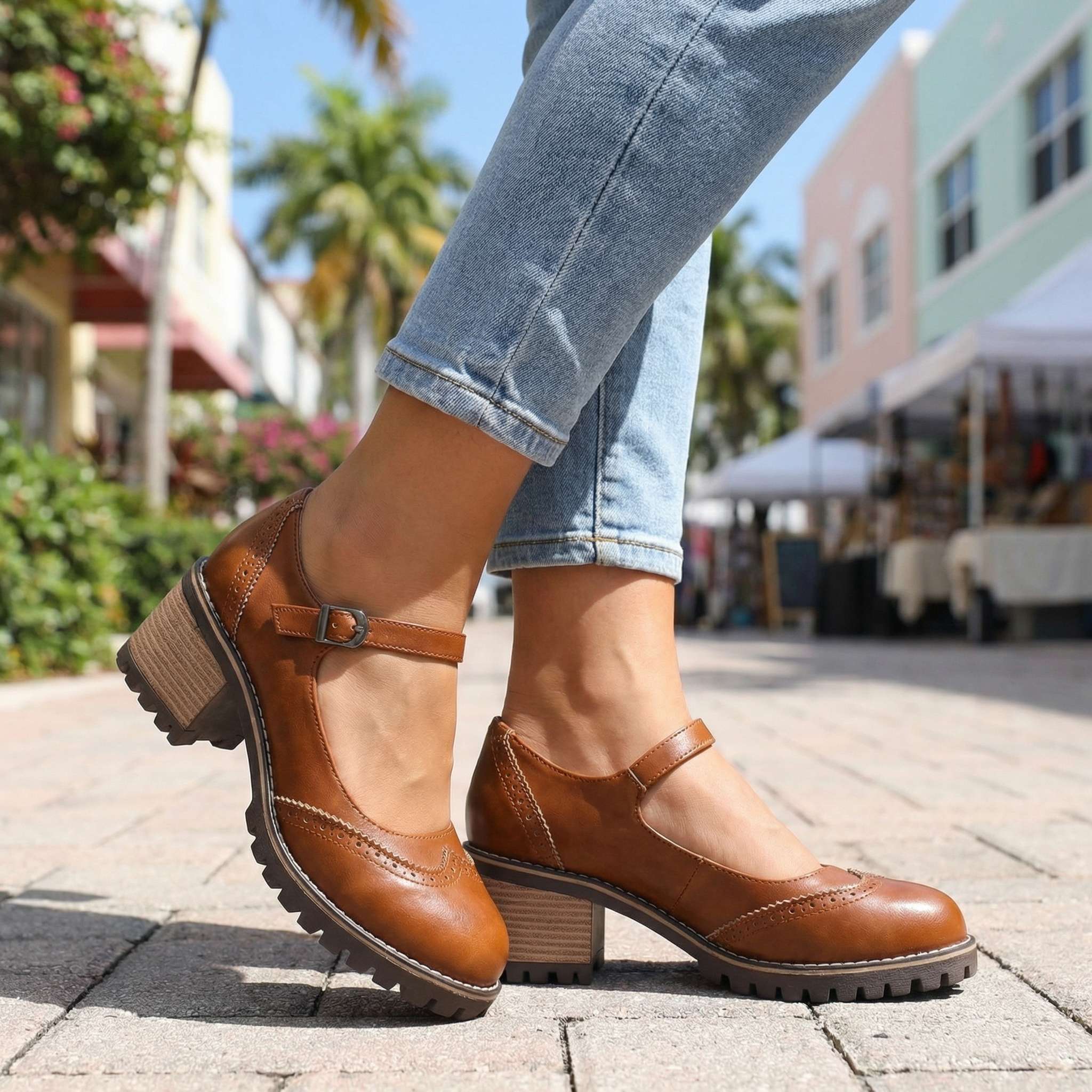 Amelia | T-Strap Mary Jane Heels