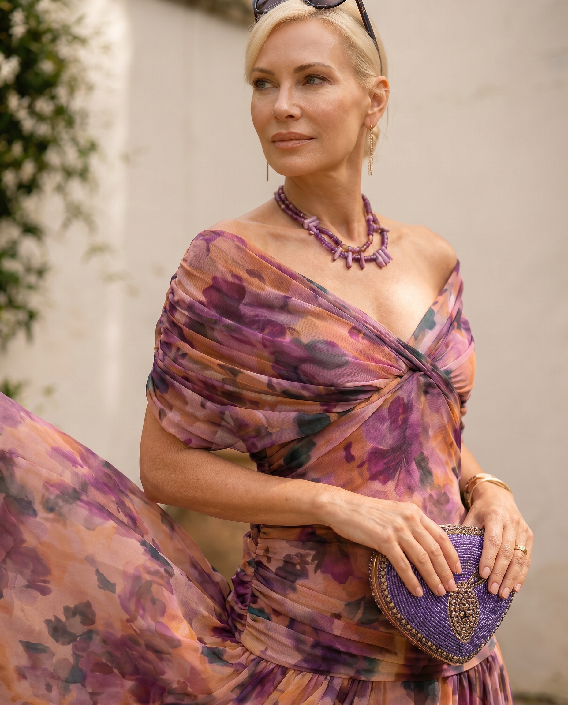 Elegant maxi dress for party with sweetheart neckline