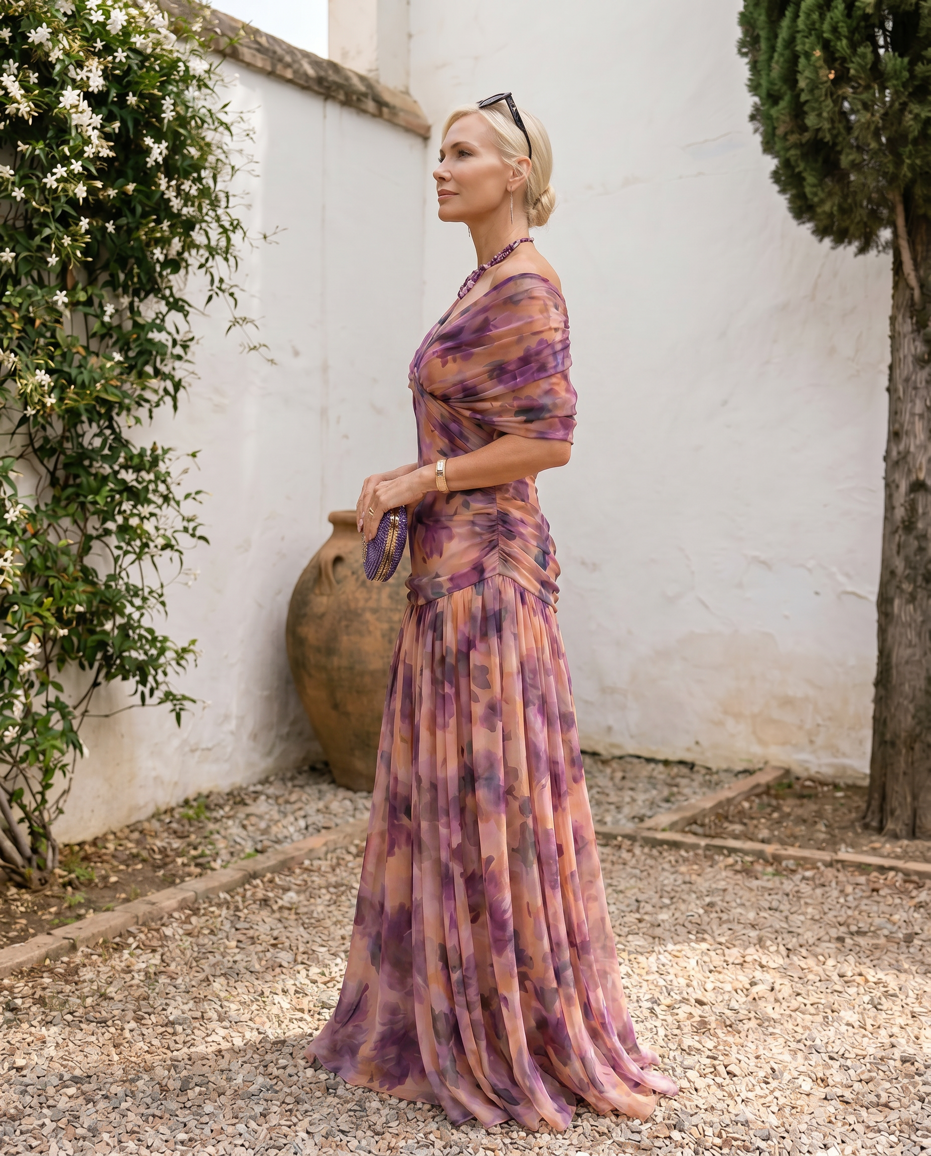 Elegant maxi dress for party with sweetheart neckline
