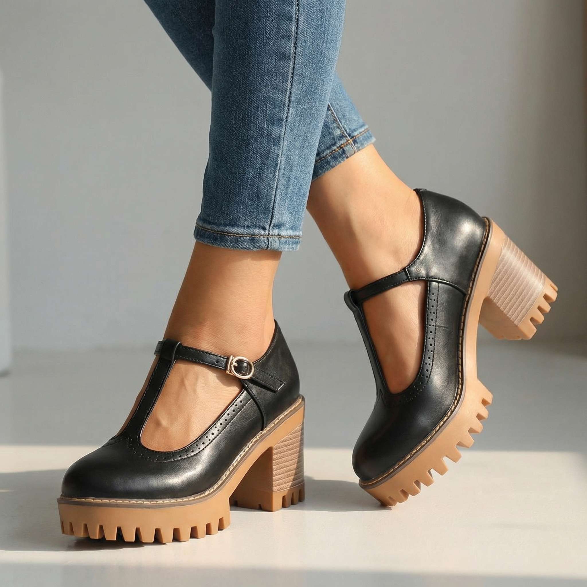 Jasmine | T-Strap Mary Jane Heels