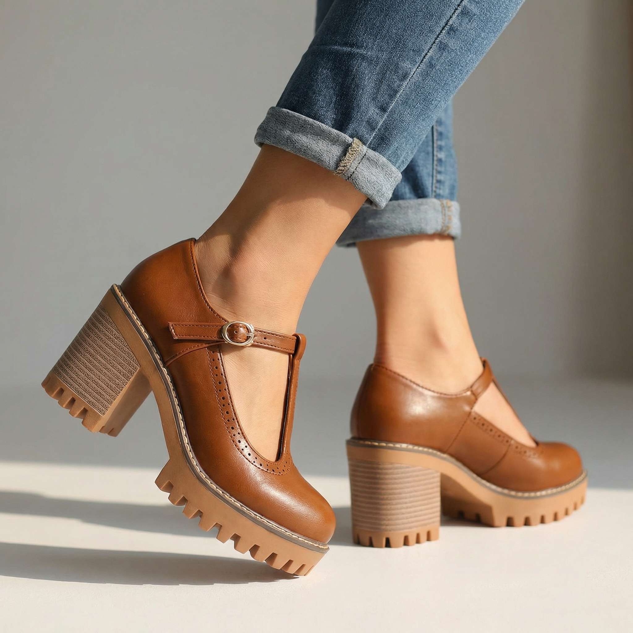 Jasmine | T-Strap Mary Jane Heels