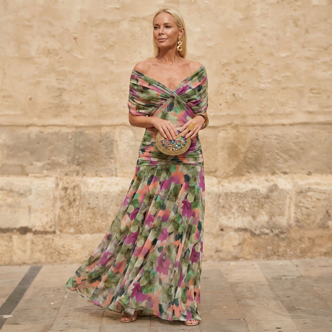 Ignacia™ | Long Pleated Floral Dress