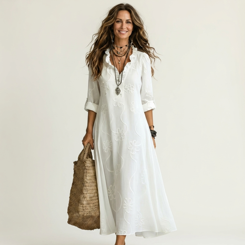 Isabel™ | Elegant airy embroidered summer dress