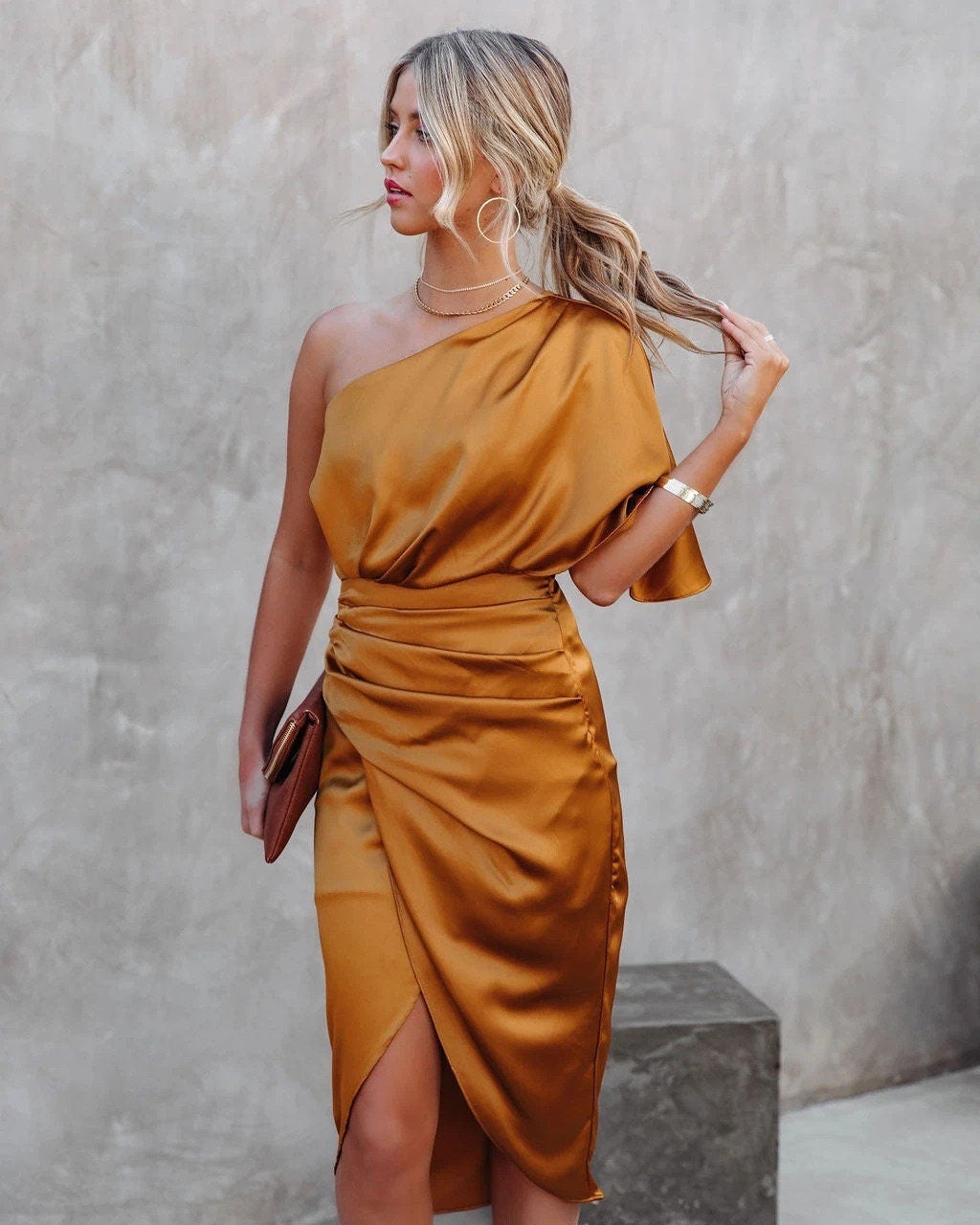 Tamari™ | Elegant Satin Midi Dress