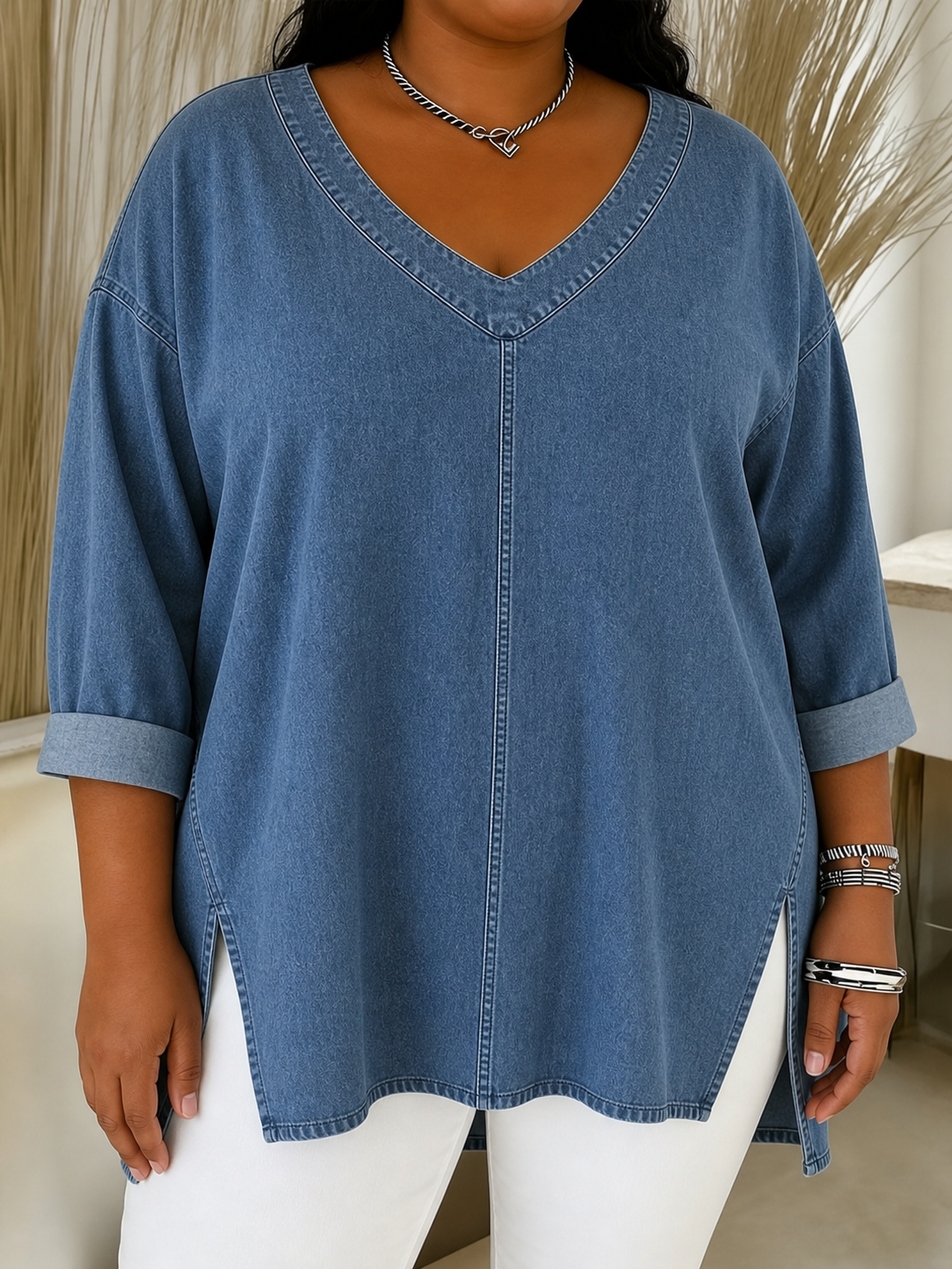 Lucy | Stylish Denim Top