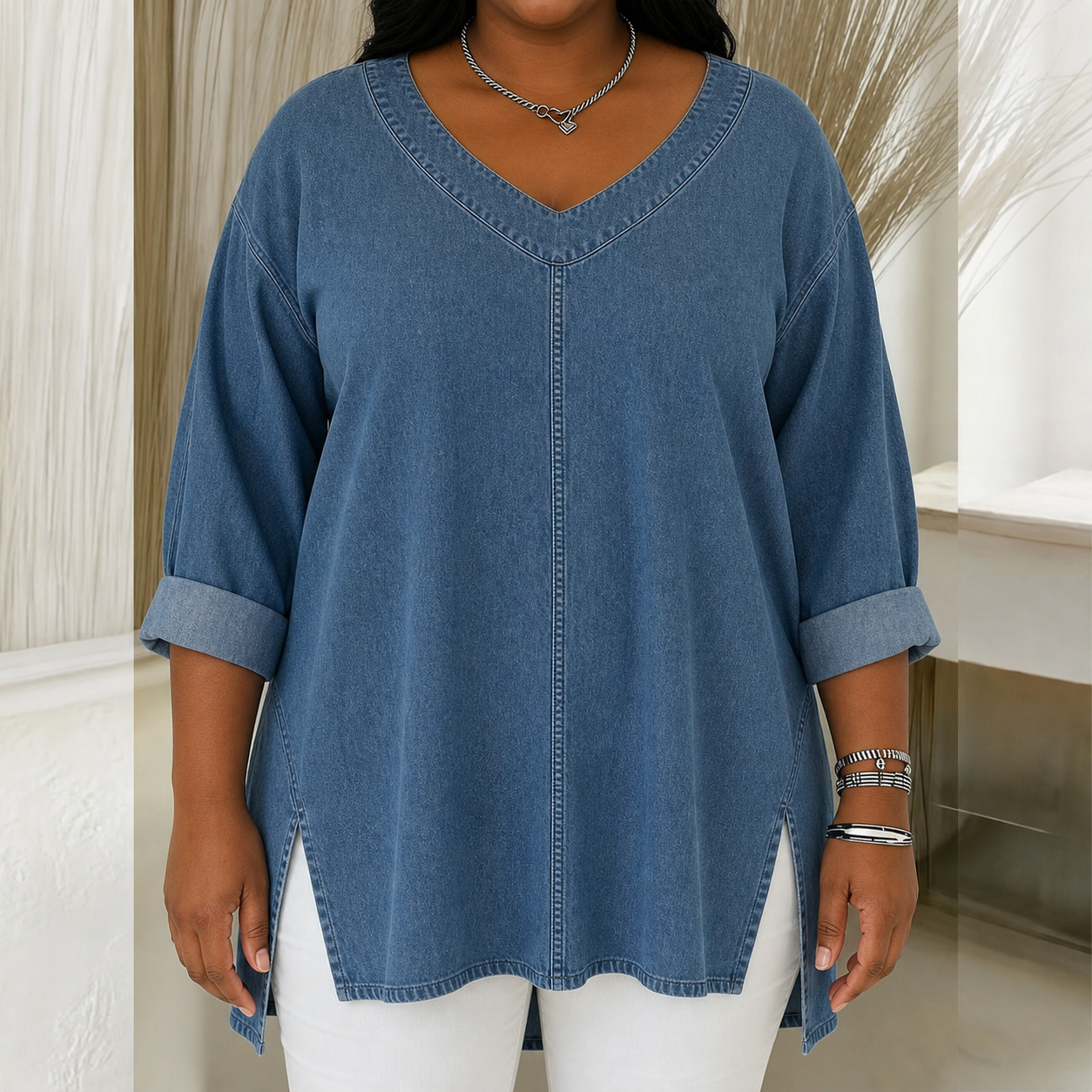 Lucy | Stylish Denim Top