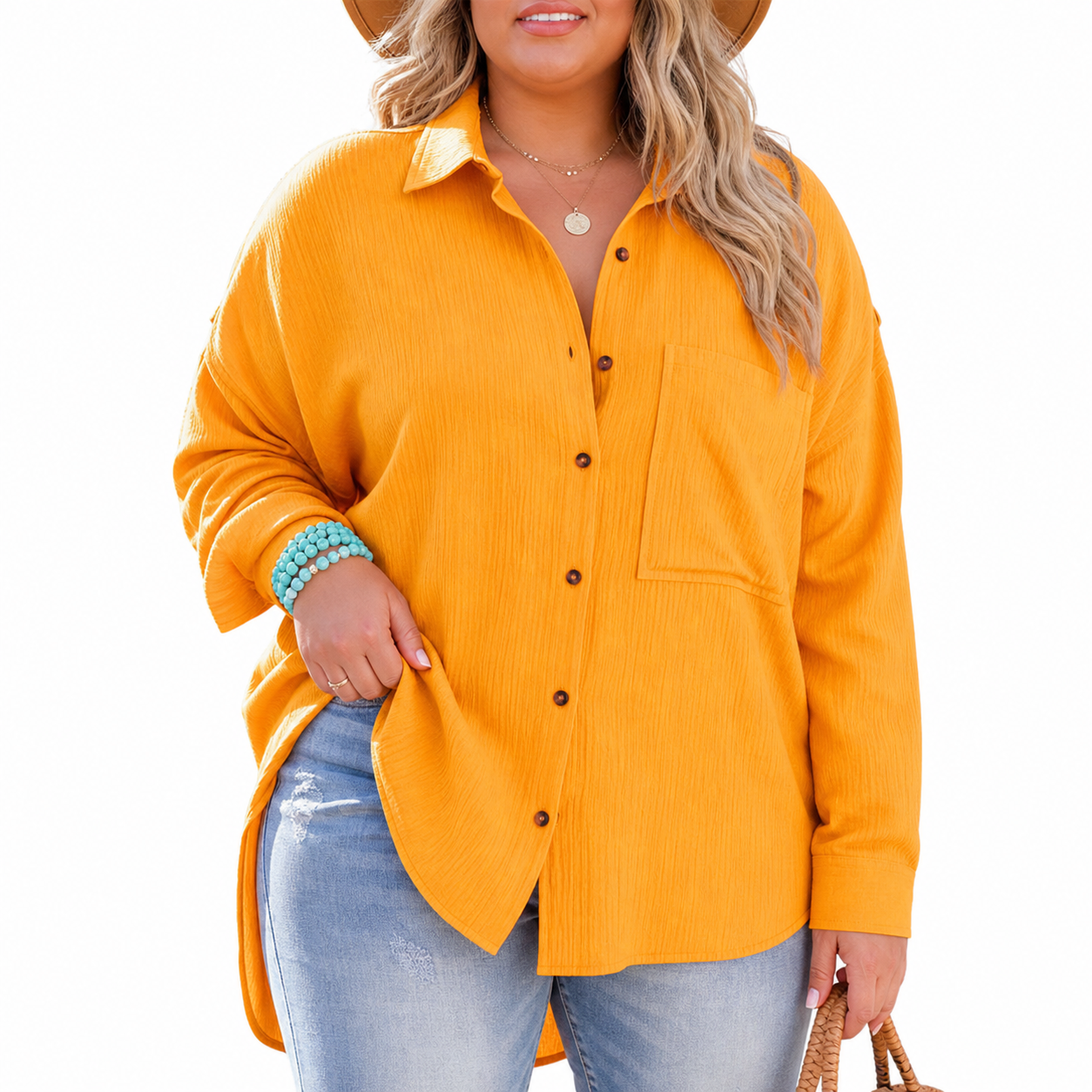 MADELYN | Casual Button Down Long Sleeve Blouse