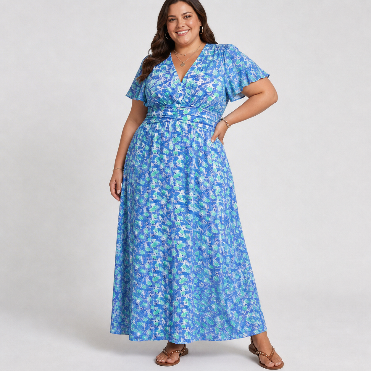 Natalie | Flattering Printed Maxi Dress