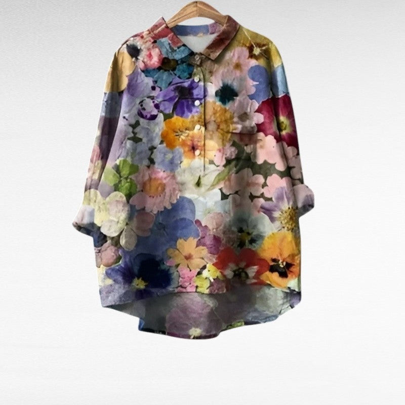 Blanche | Floral Button-Front Blouse