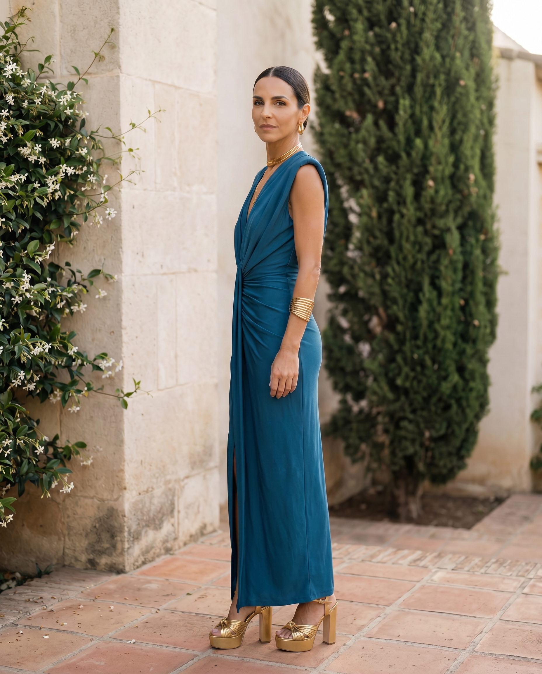 Selena | Fiery Draped Dress
