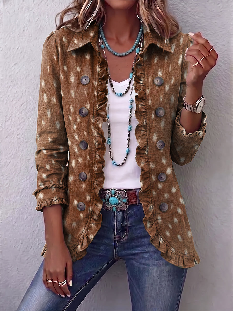 Nicolasa | Animal Print Jacket with Ruffles