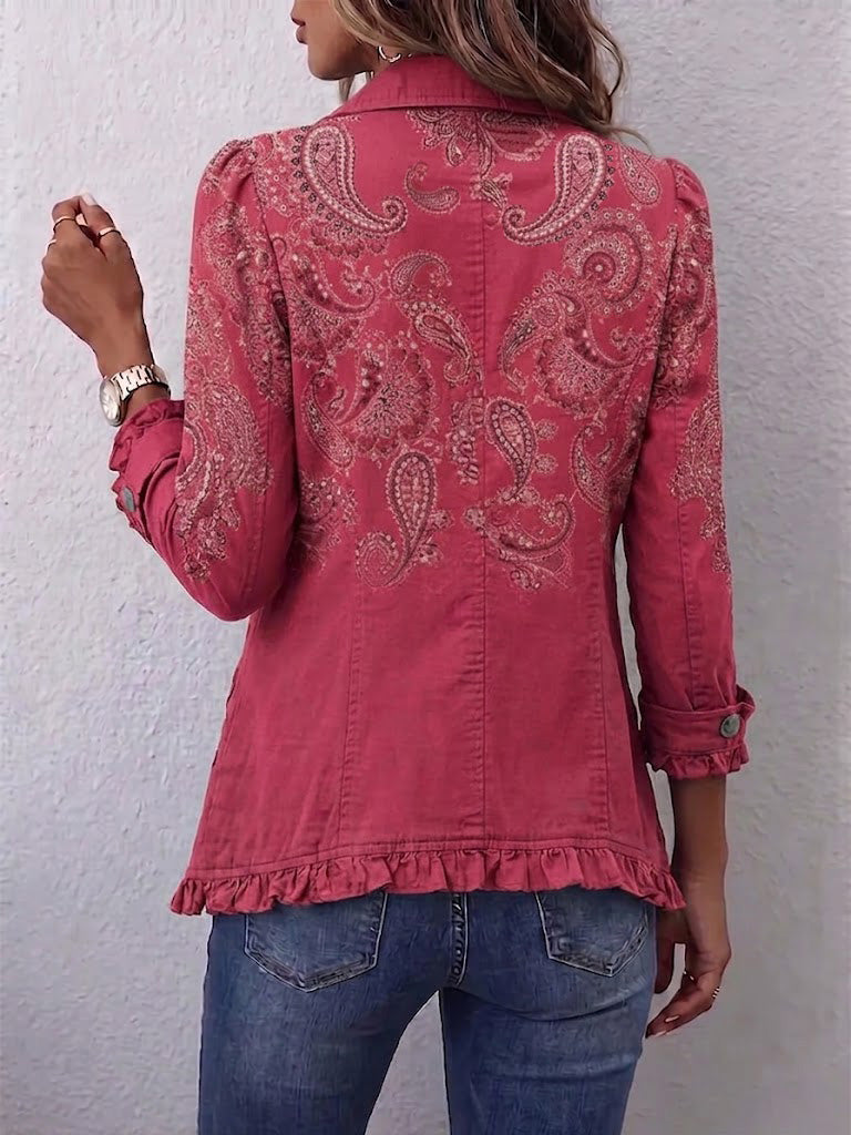 Adoration | Pink Cashmere Jacket with Ruffles