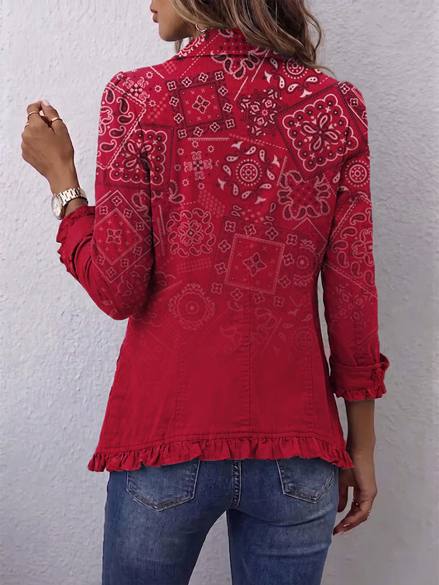 Molly | Gradient Cashmere Jacket with Ruffles