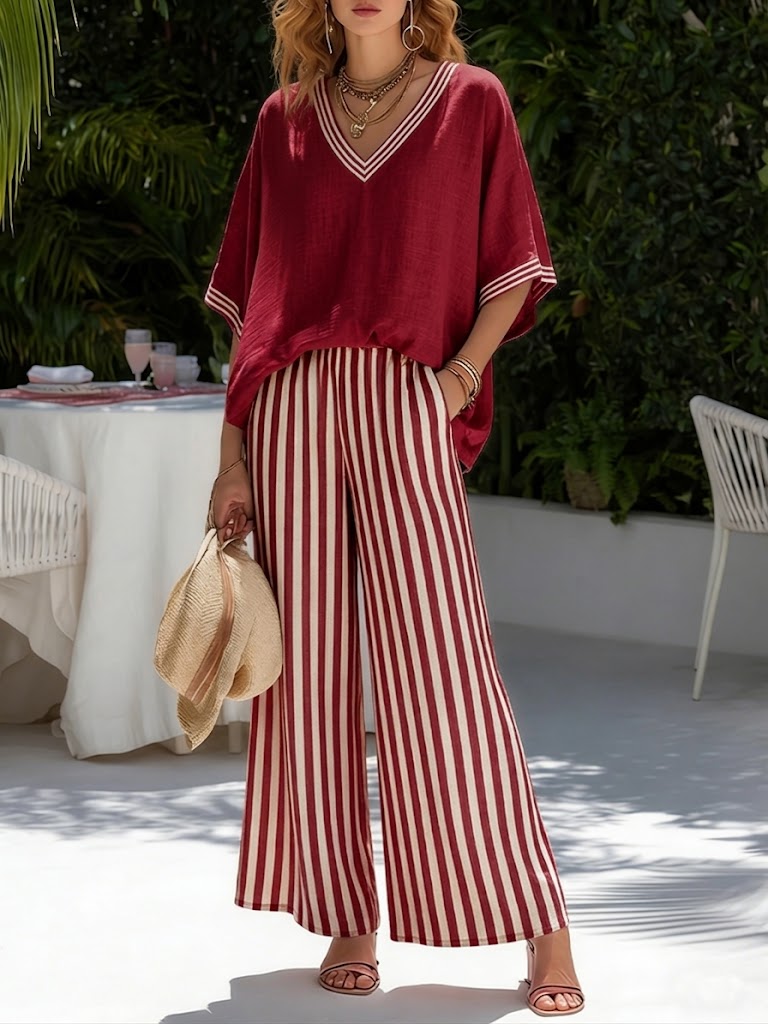Sadie™ | Relaxed striped casual summer set