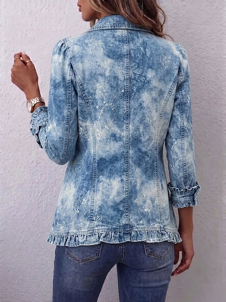 Elise | Botanical Ombre Jacket with Ruffles