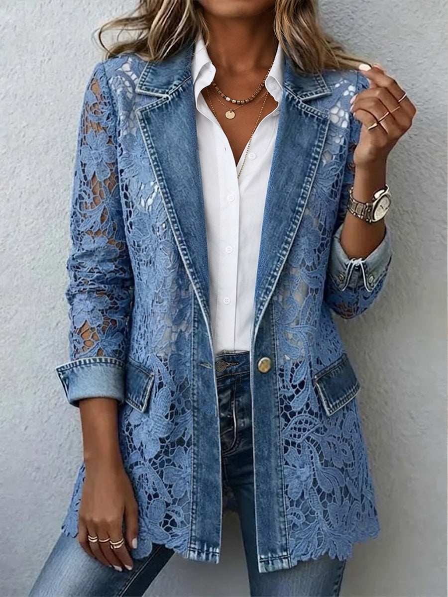 Alicia | Blazer with Floral Lace