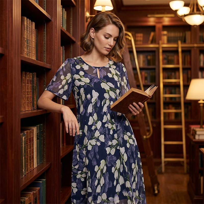 Cathy™ | Floral Breeze Short Sleeve Dress