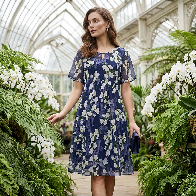 Cathy™ | Floral Breeze Short Sleeve Dress