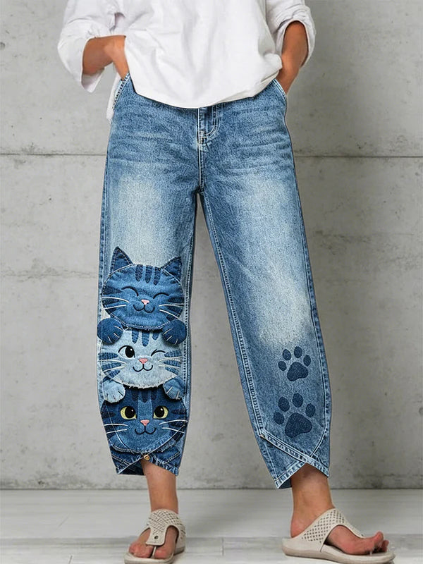 Women's Animal Art Print Trousers