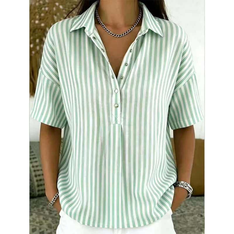 Noelia™ | Relaxed Striped Everyday Casual Blouse