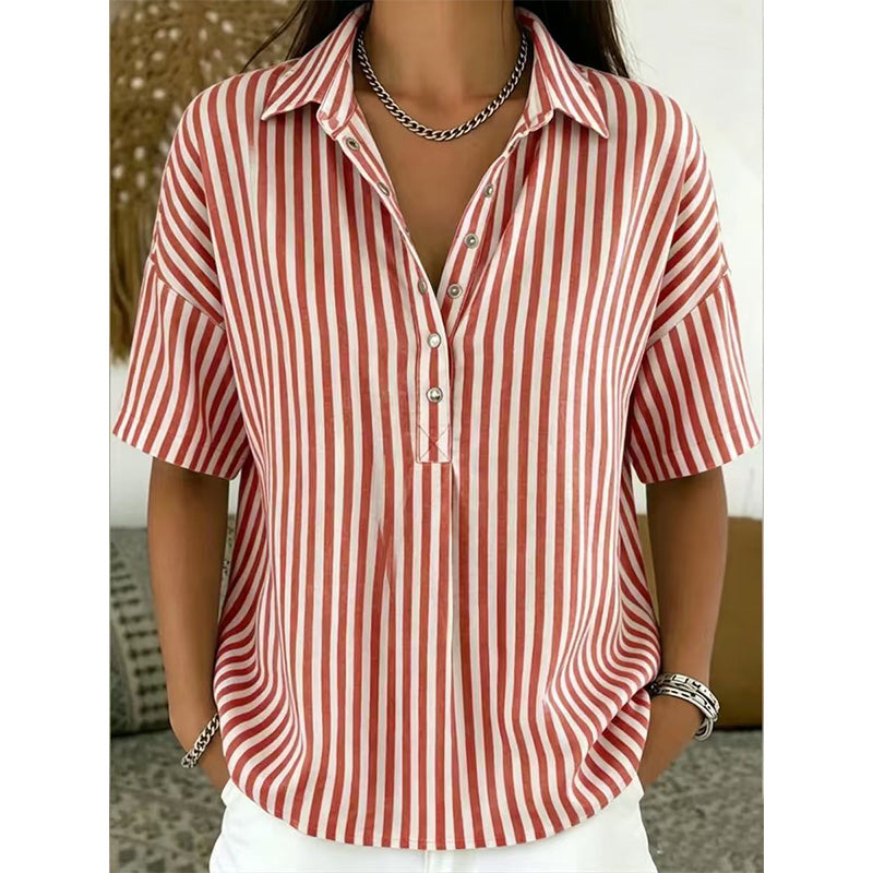 Noelia™ | Relaxed Striped Everyday Casual Blouse