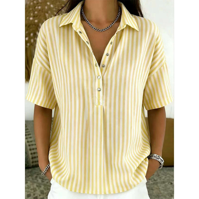 Noelia™ | Relaxed Striped Everyday Casual Blouse