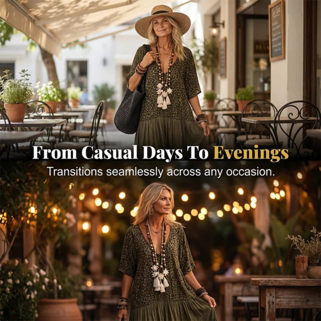 Angie™ | Bohemian Leopard Print Maxi Dress