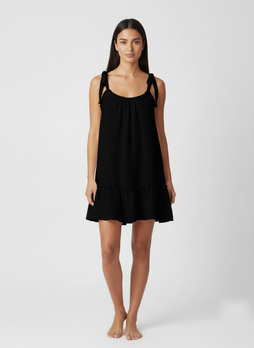 Helena | Loose Mini Dress with Back Cut-Out