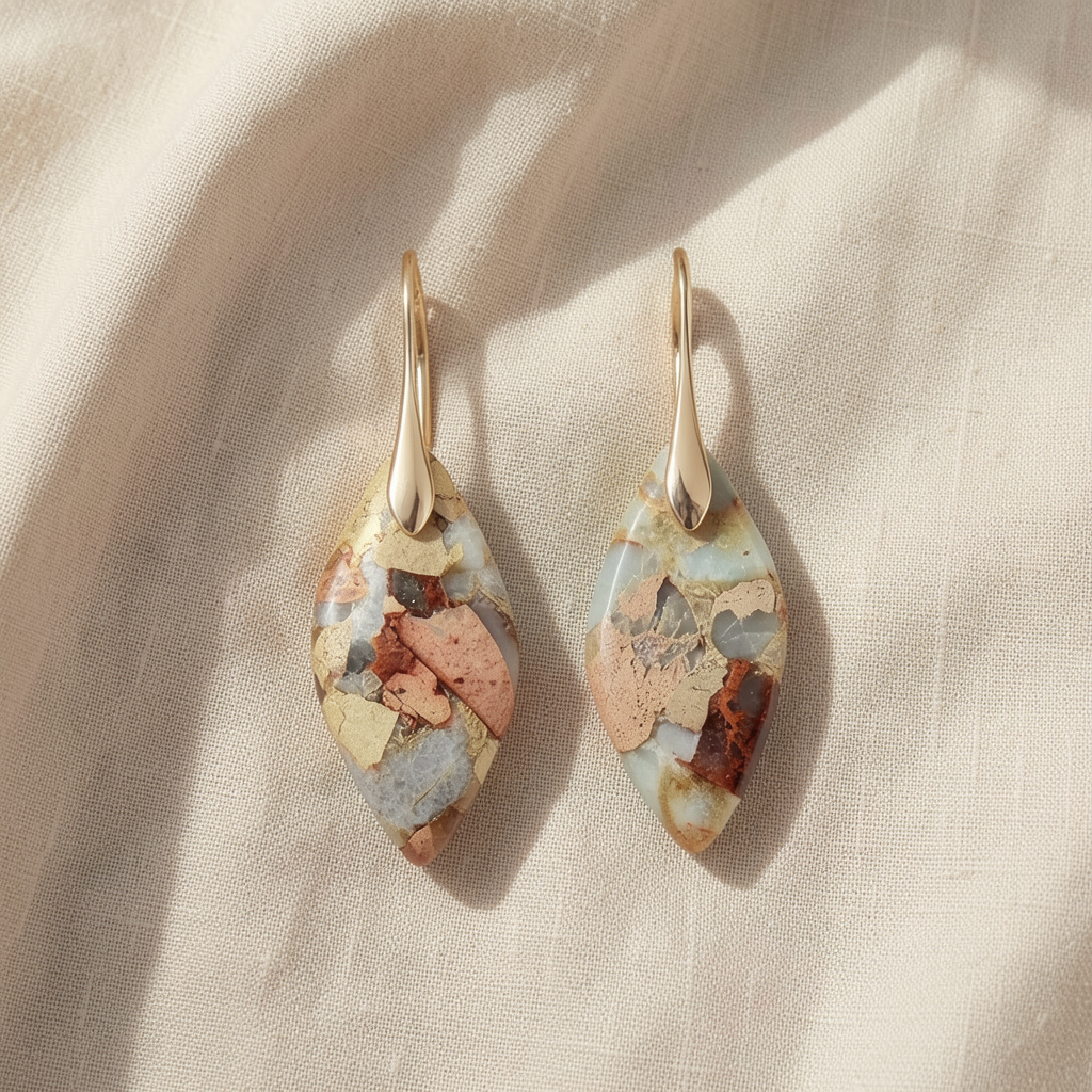 Natural Stone Teardrop Earrings