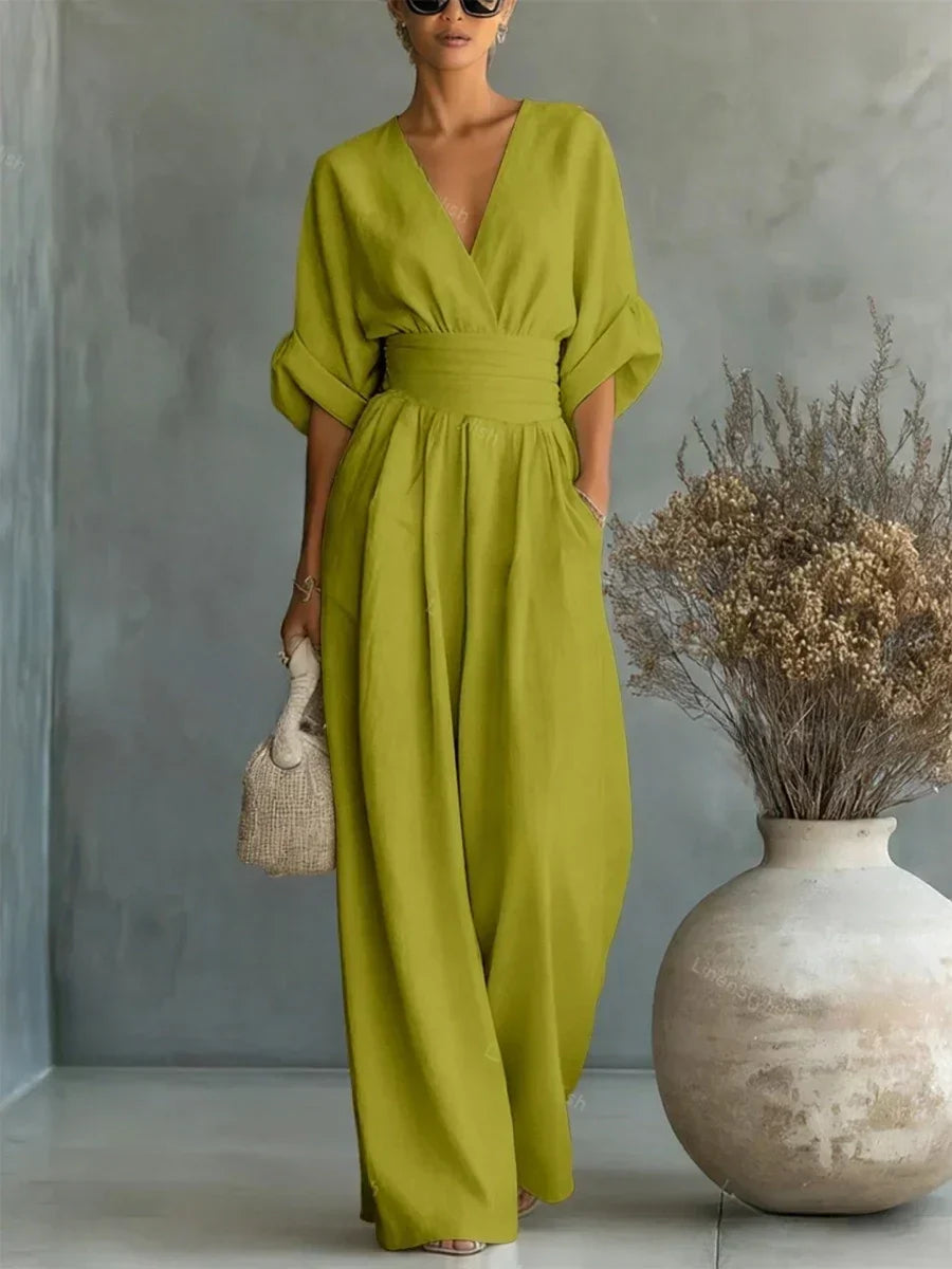 Capella | V-Neck High-Waist Jumpsuit