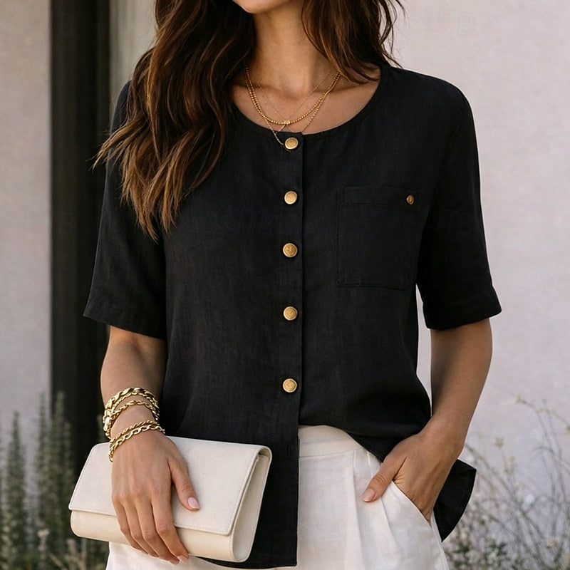 Penelope™ | Relaxed Everyday Comfort Button Blouse